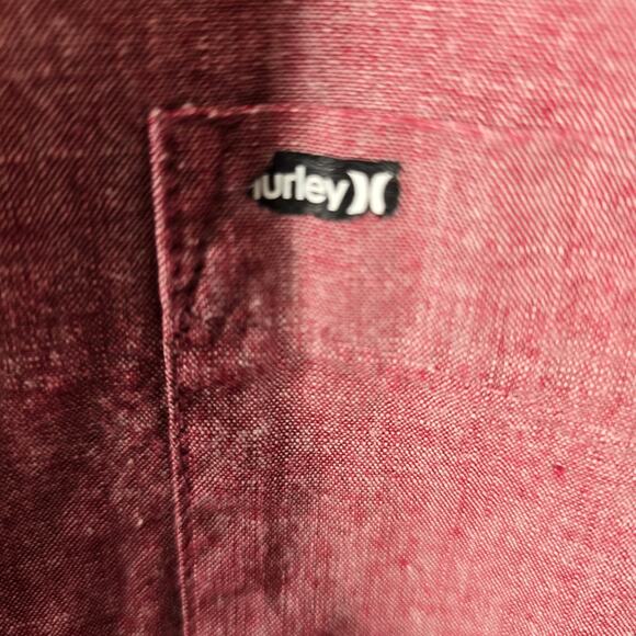 Hurley Men's Salmon Pink Button-up Shirt Size XXL - Picture 7 of 9
